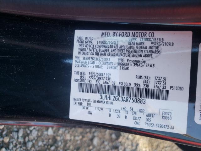 2010 LINCOLN MKZ 3LNHL2GC3AR750883