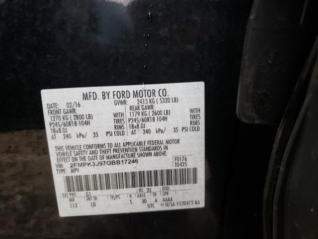 2FMPK3J97GBB17246 Ford Edge 2016. Фото: 9