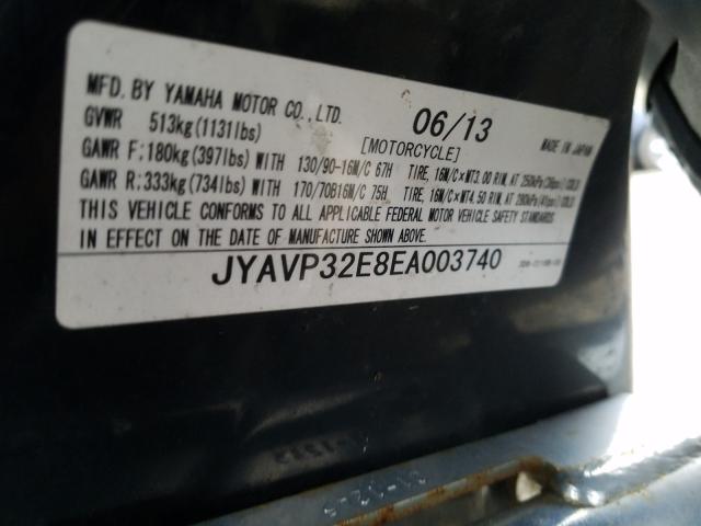 2014 YAMAHA XVS1300 CT JYAVP32E8EA003740