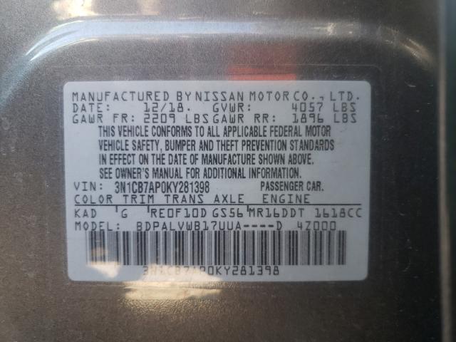 2019 NISSAN SENTRA SR 3N1CB7AP0KY281398