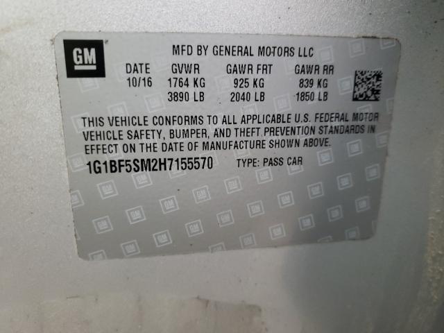 2017 CHEVROLET CRUZE PREM 1G1BF5SM2H7155570