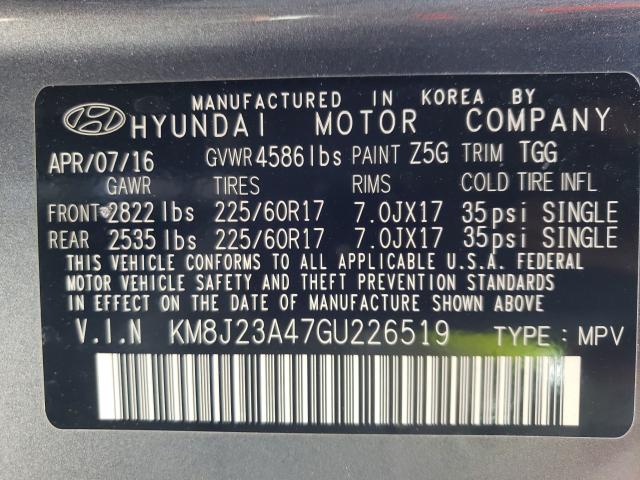 2016 HYUNDAI TUCSON SE KM8J23A47GU226519