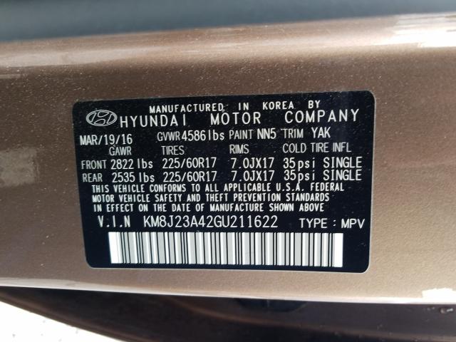 2016 HYUNDAI TUCSON SE KM8J23A42GU211622