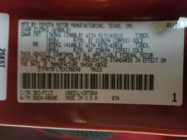 2014 TOYOTA TUNDRA DOU 5TFRY5F17EX158248