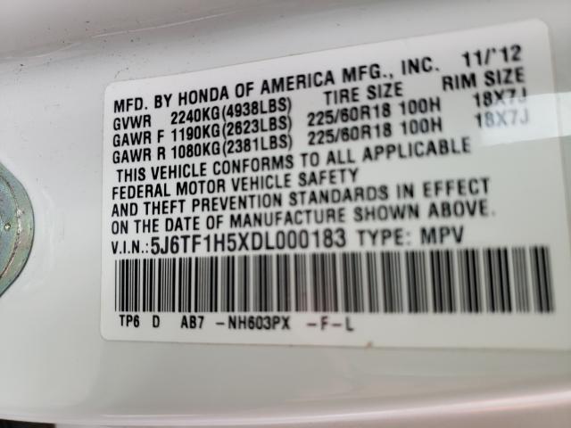 2013 HONDA CROSSTOUR 5J6TF1H5XDL000183