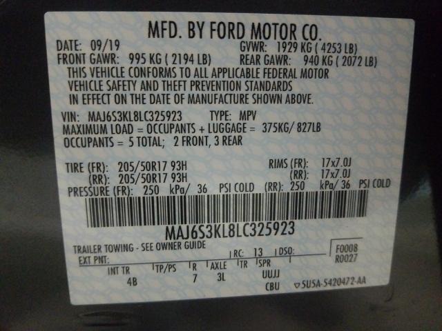 2020 FORD ECOSPORT T MAJ6S3KL8LC325923