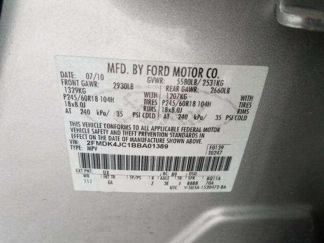 2011 FORD EDGE SEL 2FMDK4JC1BBA01389