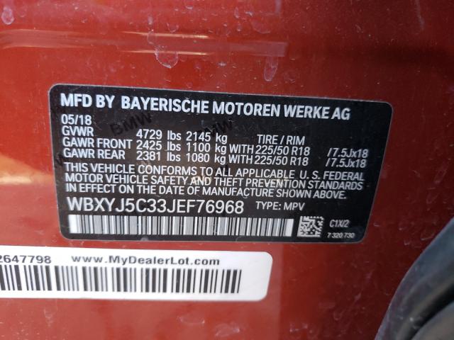 2018 BMW X2 XDRIVE2 WBXYJ5C33JEF76968