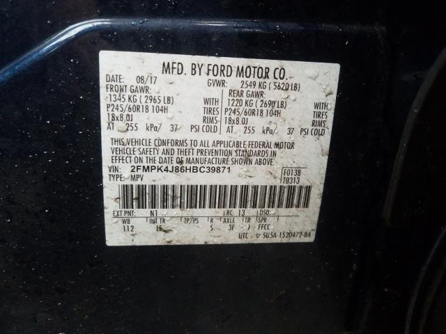 2017 FORD EDGE SEL 2FMPK4J86HBC39871