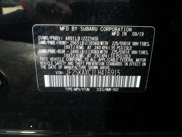 2020 SUBARU FORESTER T JF2SKAXC1LH416915