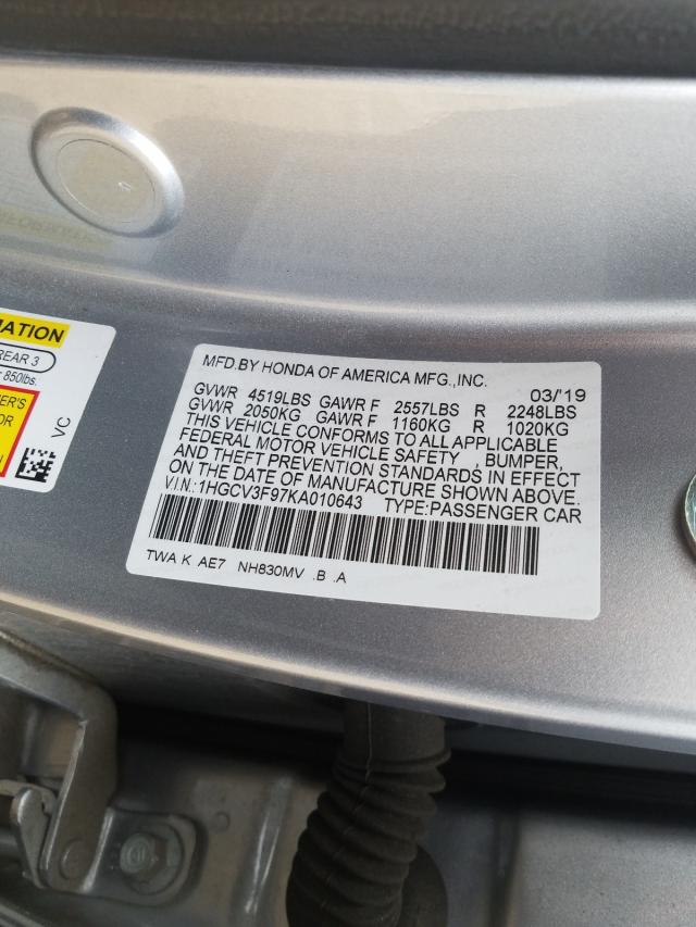 2019 HONDA ACCORD TOU 1HGCV3F97KA010643