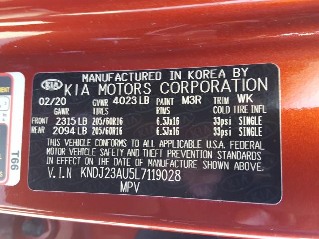 2020 KIA SOUL LX KNDJ23AU5L7119028