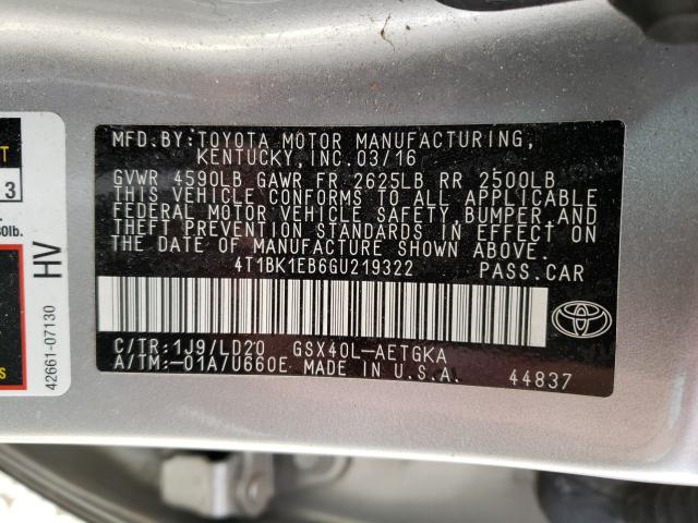 2016 TOYOTA AVALON XLE 4T1BK1EB6GU219322