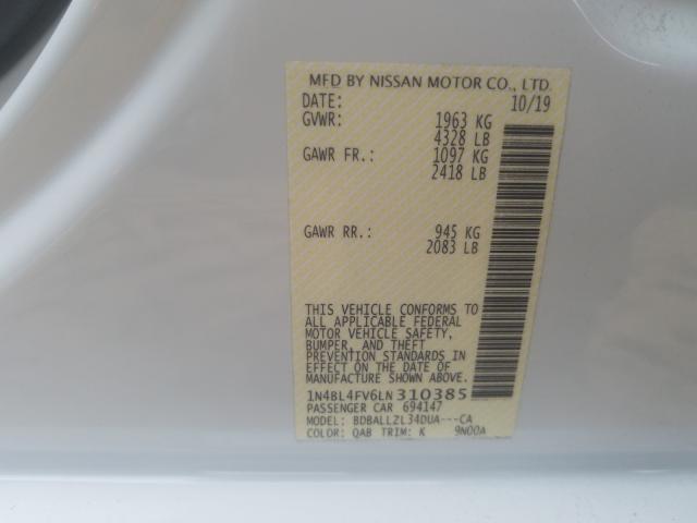 2020 NISSAN ALTIMA PLA 1N4BL4FV6LN310385