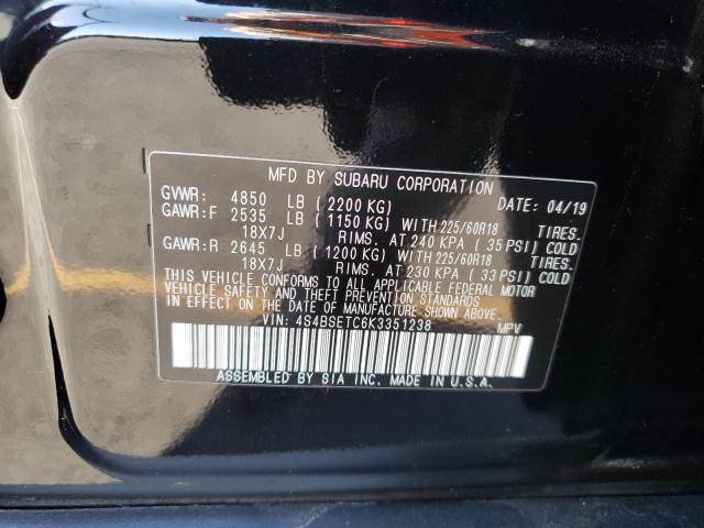 2019 SUBARU OUTBACK TO 4S4BSETC6K3351238