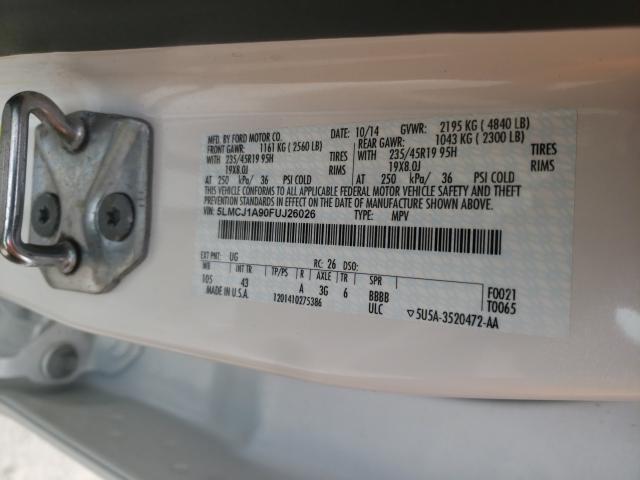 2015 LINCOLN MKC 5LMCJ1A90FUJ26026