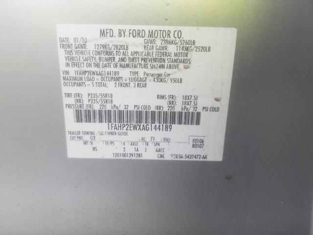 2010 FORD TAURUS 1FAHP2EWXAG144189