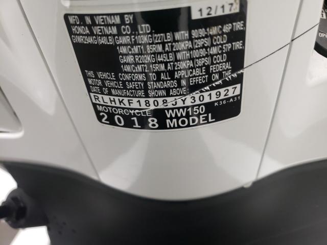 2018 HONDA PCX 150 RLHKF1808JY301927