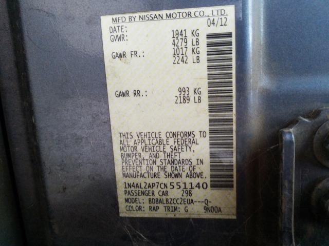 2012 NISSAN ALTIMA BAS - 1N4AL2AP7CN551140