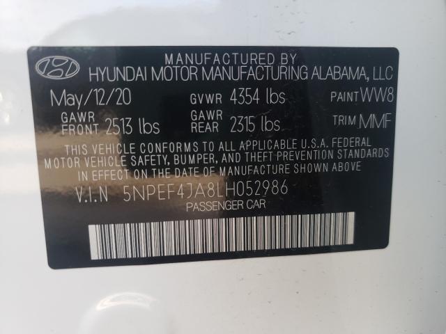 2020 HYUNDAI SONATA SEL 5NPEF4JA8LH052986
