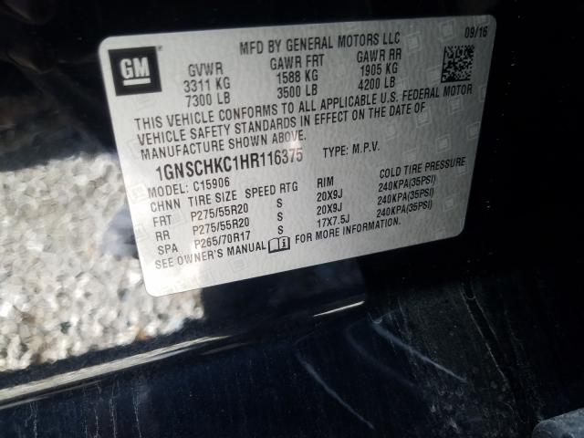 2017 CHEVROLET SUBURBAN C 1GNSCHKC1HR116375