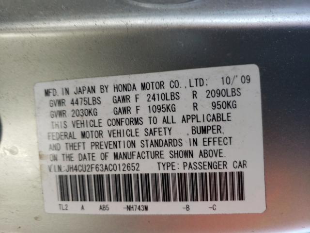 2010 ACURA TSX JH4CU2F63AC012652