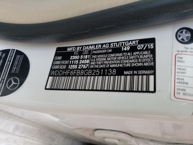 2016 MERCEDES-BENZ E 400 WDDHF6FB8GB251138