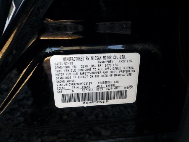 2013 INFINITI G37 BASE JN1CV6AP0DM722129