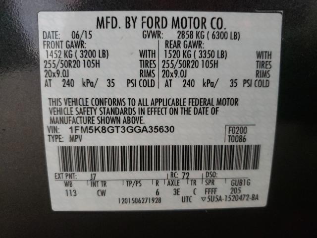 2016 FORD EXPLORER S - 1FM5K8GT3GGA35630