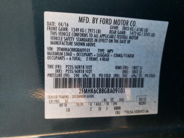 2016 FORD FLEX SEL 2FMHK6C88GBA09101