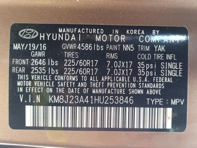 2017 HYUNDAI TUCSON SE KM8J23A41HU253846