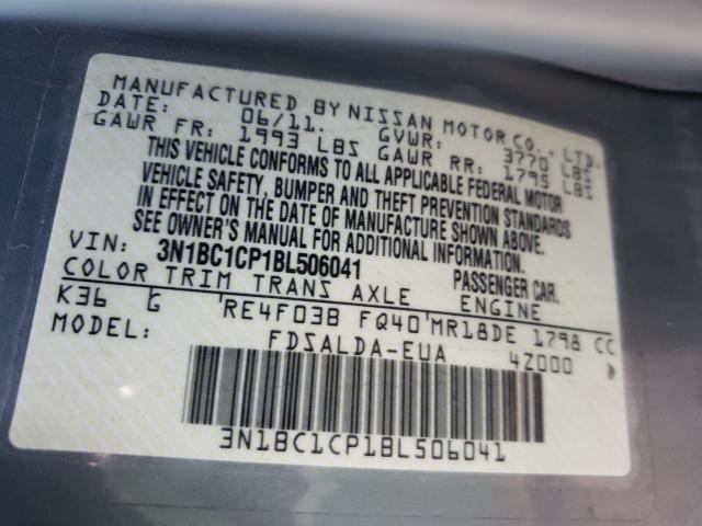 2011 NISSAN VERSA 3N1BC1CP1BL506041