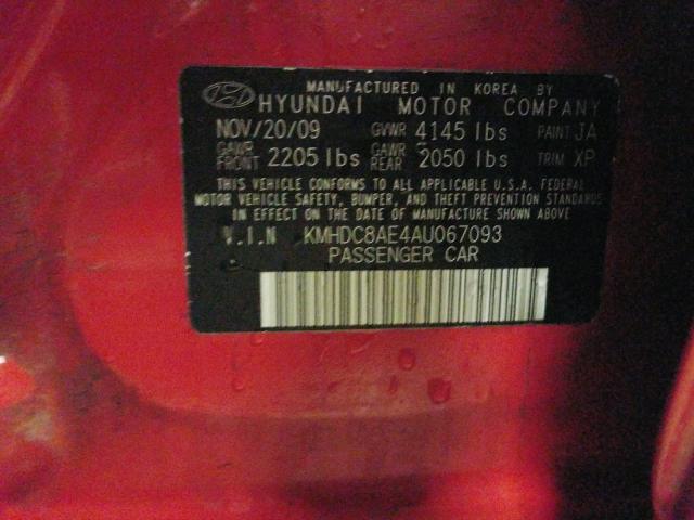 2010 HYUNDAI ELANTRA TO KMHDC8AE4AU067093