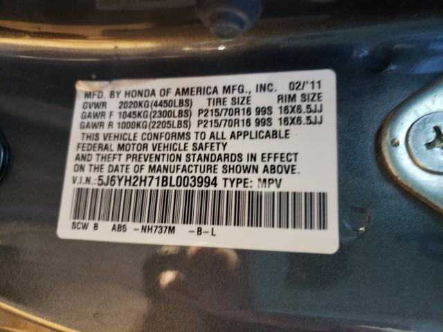 2011 HONDA ELEMENT EX 5J6YH2H71BL003994