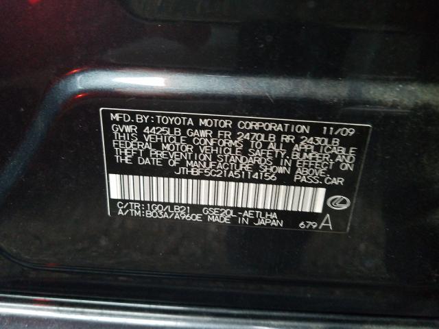 2010 LEXUS IS 250 JTHBF5C21A5114156