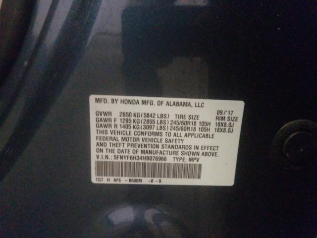 2017 HONDA PILOT EX 5FNYF6H34HB076966