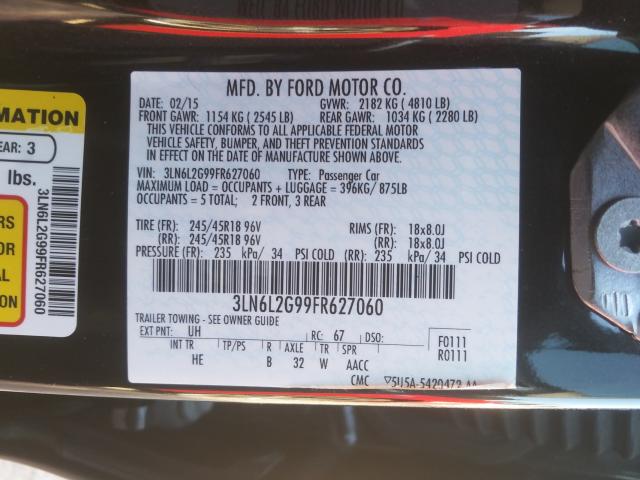 2015 LINCOLN MKZ 3LN6L2G99FR627060