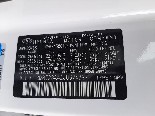 2018 HYUNDAI TUCSON SE KM8J23A42JU674397