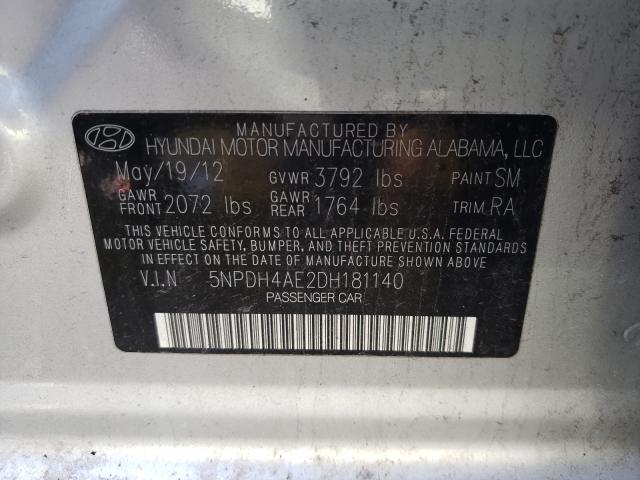 2013 HYUNDAI ELANTRA GL 5NPDH4AE2DH181140