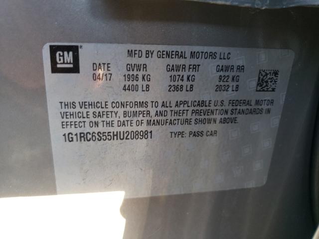 2017 CHEVROLET VOLT LT 1G1RC6S55HU208981