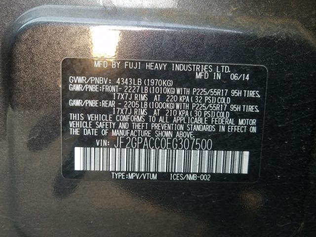 2014 SUBARU XV CROSSTR JF2GPACC0EG307500