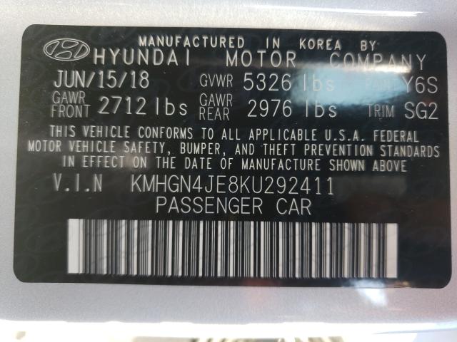 2019 GENESIS G80 BASE - KMHGN4JE8KU292411