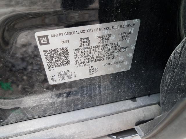 2019 CHEVROLET TRAX LS 3GNCJNSB0KL391332