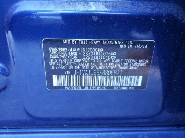 2015 SUBARU WRX LIMITE JF1VA1J69F8806821