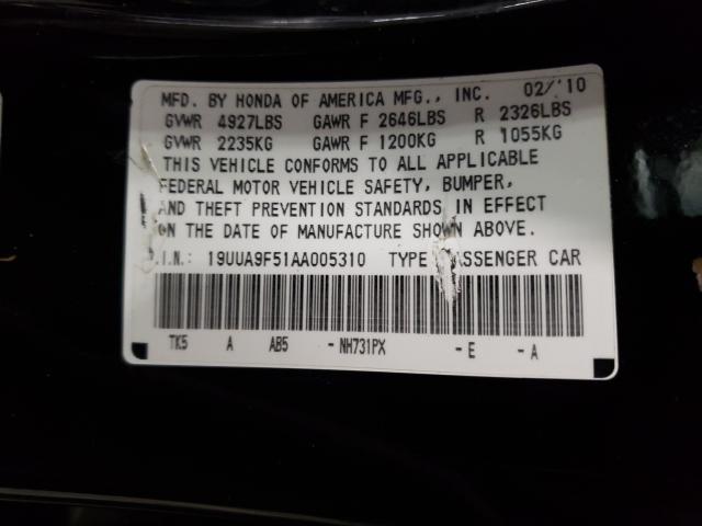 2010 ACURA TL 19UUA9F51AA005310