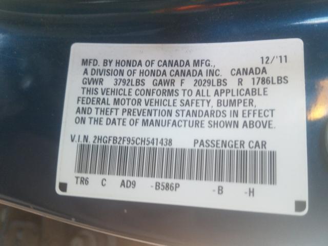 2012 HONDA CIVIC EXL 2HGFB2F95CH541438