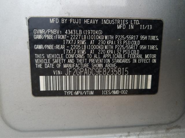 2014 SUBARU XV CROSSTR JF2GPAGC9E8235815