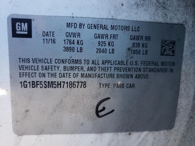 2017 CHEVROLET CRUZE PREM 1G1BF5SM5H7186778