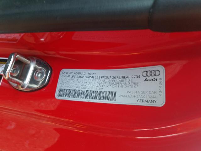 2010 AUDI S5 PREMIUM WAUCGAFH7AN013244