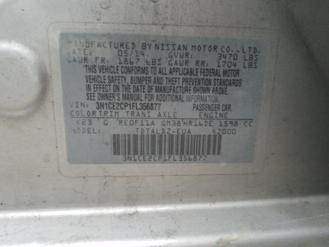 2015 NISSAN VERSA NOTE 3N1CE2CP1FL356877